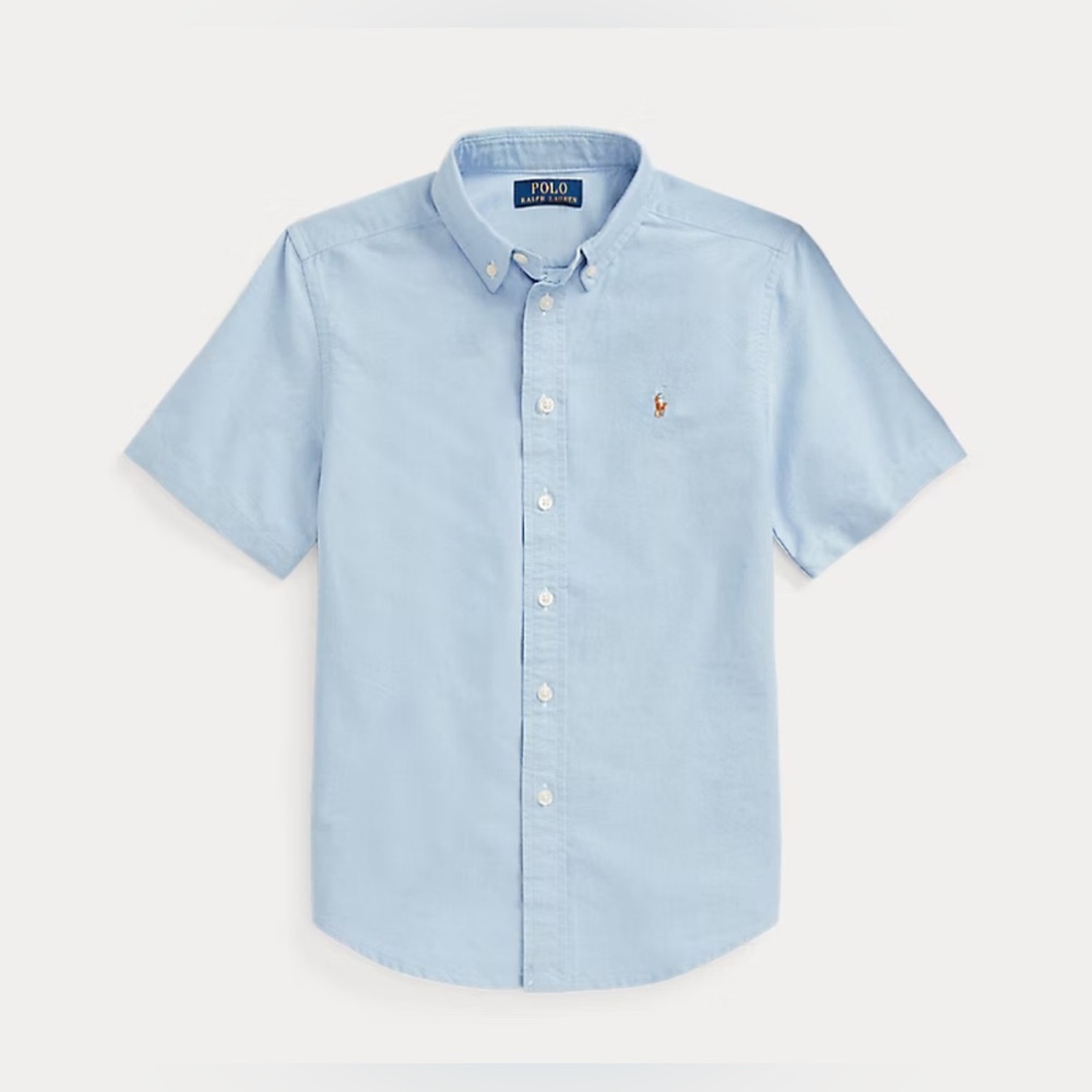 Polo by Ralph Lauren Boys Cotton Oxford Short Sleeve Shirt - Small (8)